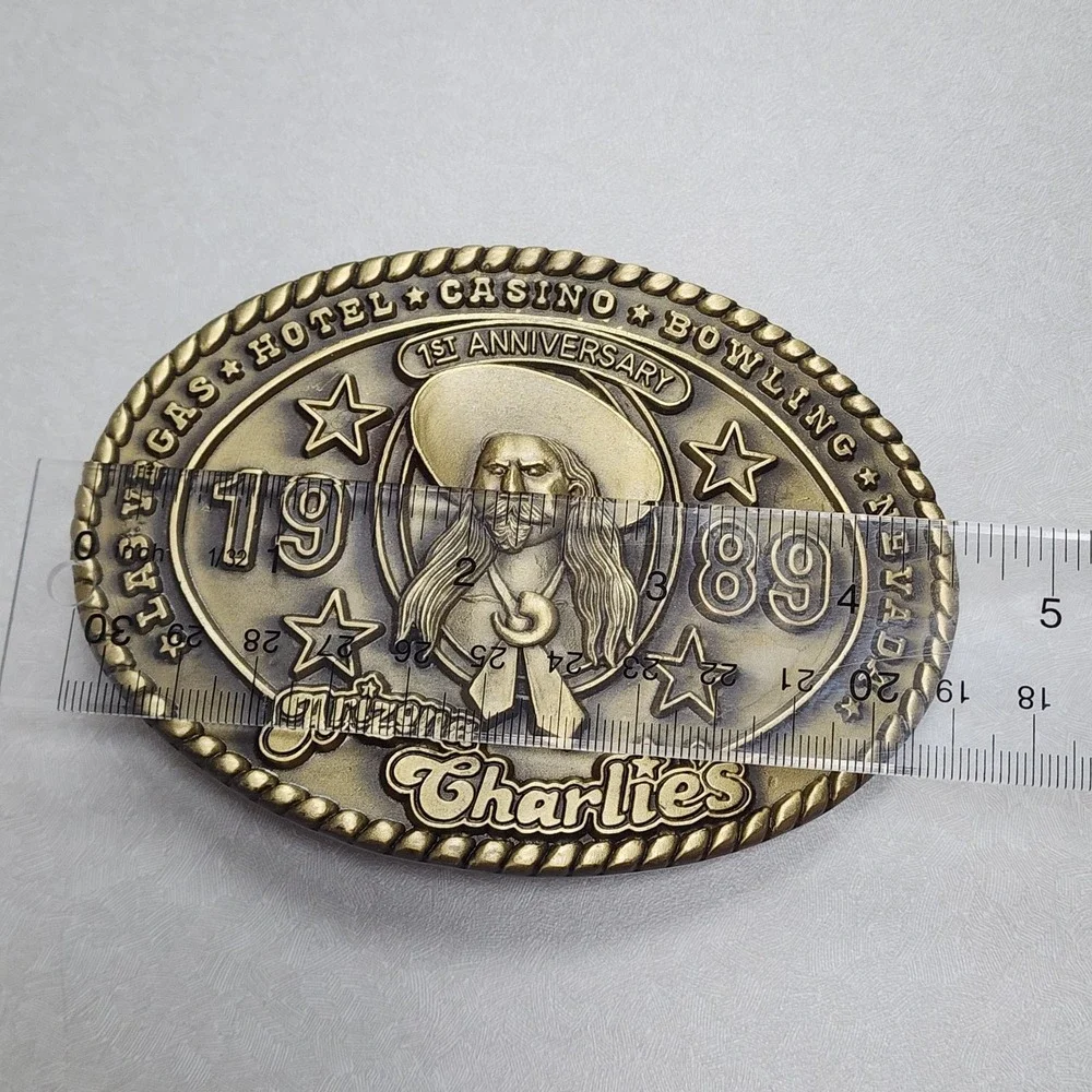 Arizona Charlies Hotel Casino 1st Year 89 Las Vegas Nevada Vintage Belt Buckle